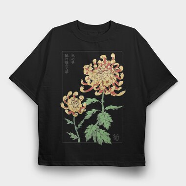 Chrysanthemum Japanese Traditional Flowers, Tricou Oversize Barbati (Unisex)