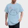 Chubby Cat And Butterfly Sketch, Tricou Barbati (Unisex)