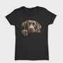 Chocolate Lab Peeking Face, Tricou Femei