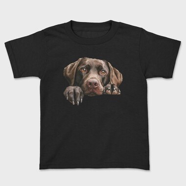 Chocolate Lab Peeking Face, Tricou Copii