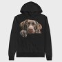 Chocolate Lab Peeking Face, Hanorac Oversize Barbati (Unisex)