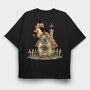 Chicken Hut Heart, Tricou Oversize Barbati (Unisex)