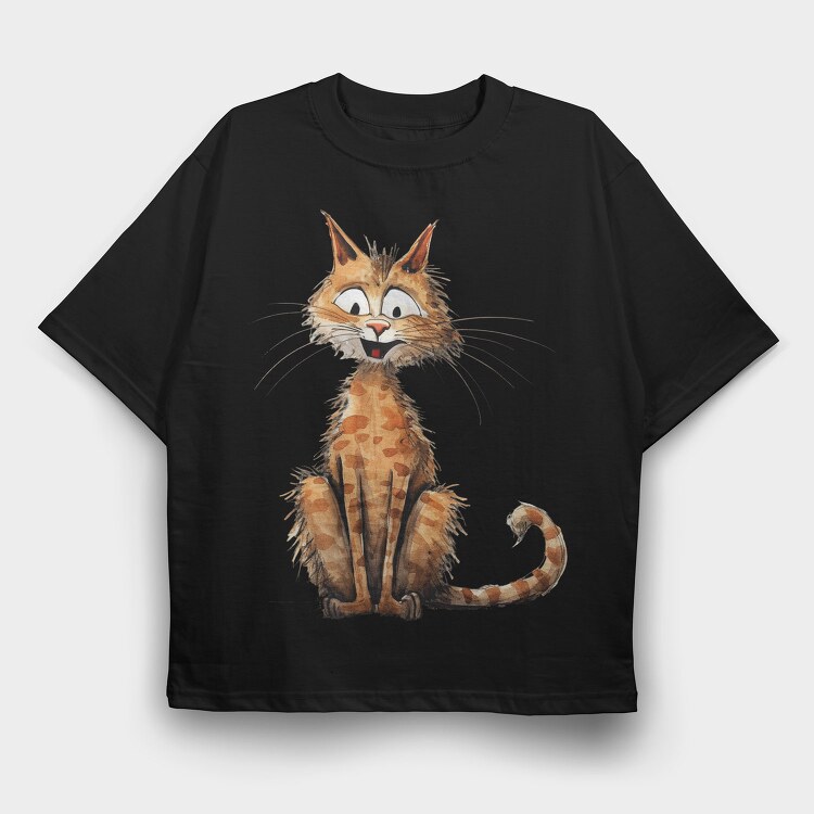 Cheetoh Cat Sitting, Tricou Oversize Barbati (Unisex)