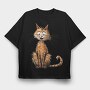 Cheetoh Cat Sitting, Tricou Oversize Barbati (Unisex)