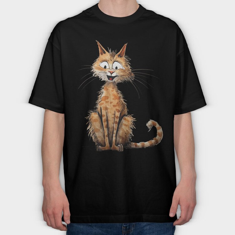 Cheetoh Cat Sitting, Tricou Oversize Barbati (Unisex)