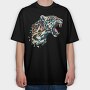 Geometric Jaguar Polygonal, Tricou Oversize Barbati (Unisex)