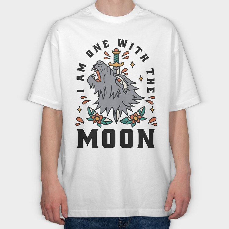 I Am One With the Moon, Tricou Oversize Barbati (Unisex)