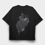 Japanese Samurai Warrior Ink Art, Tricou Oversize Barbati (Unisex)
