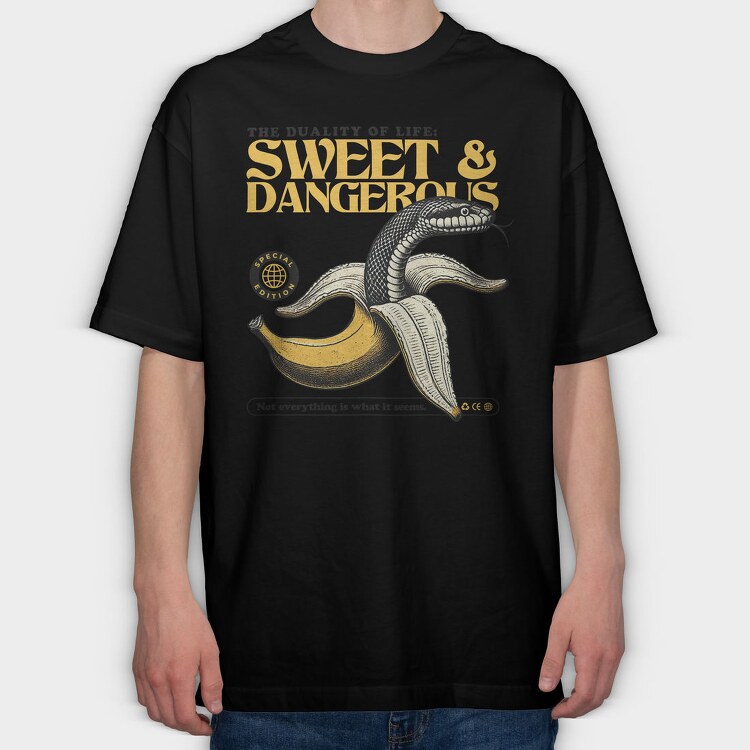 Dangerous Snake Banana Trend, Tricou Oversize Barbati (Unisex)