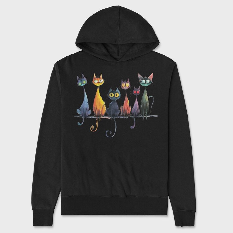 Colorful Feline Club, Hanorac Oversize Barbati (Unisex)