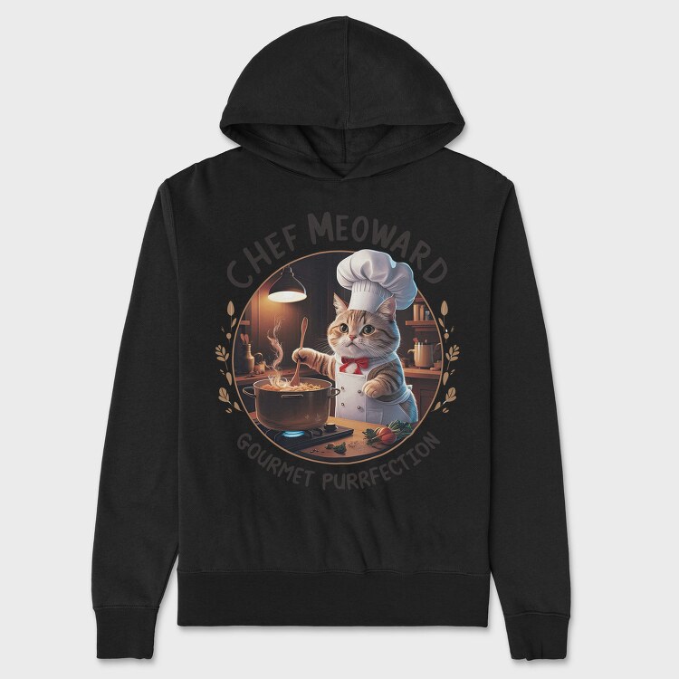Chef Meowward Gourmet Purrfection, Hanorac Oversize Barbati (Unisex)