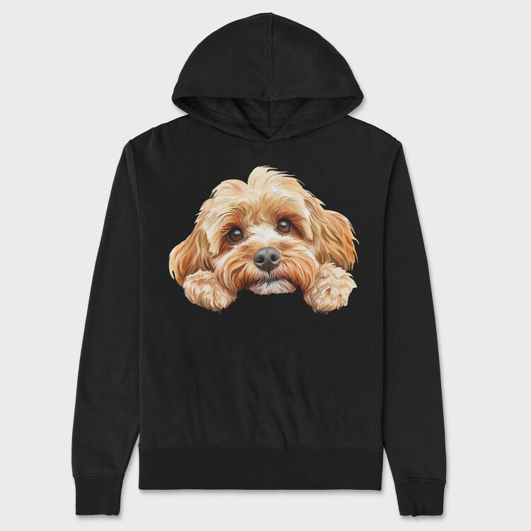 Cockapoo Face Peek, Hanorac Oversize Barbati (Unisex)