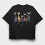 Colorful Feline Club, Tricou Oversize Barbati (Unisex)