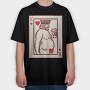 Chubby King Of Hearts Card, Tricou Oversize Barbati (Unisex)