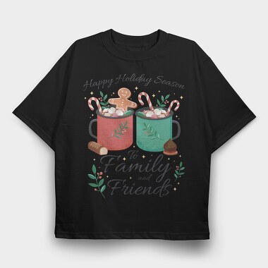 Hot Chocolate Holiday Season Drinks, Tricou Oversize Barbati (Unisex)