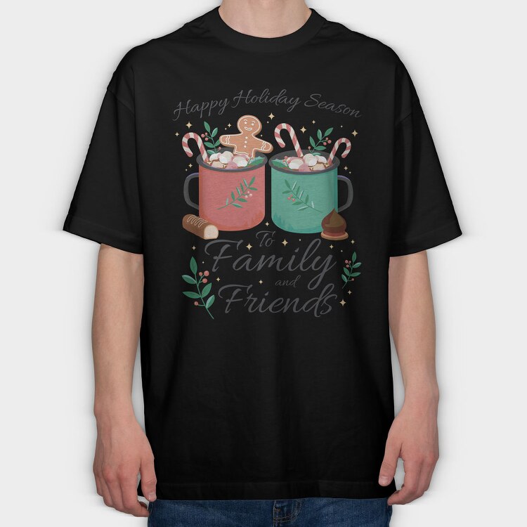 Hot Chocolate Holiday Season Drinks, Tricou Oversize Barbati (Unisex)