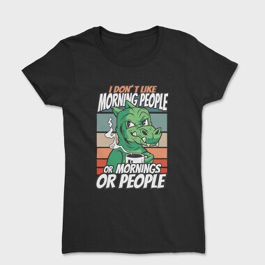 Introvert Cartoon Dinosaur Coffee, Tricou Femei