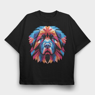 Geometric Newfoundland Dog, Tricou Oversize Barbati (Unisex)