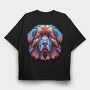 Geometric Newfoundland Dog, Tricou Oversize Barbati (Unisex)