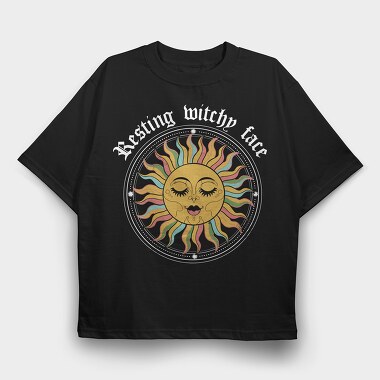 Resting Witchy Face Sun, Tricou Oversize Barbati (Unisex)