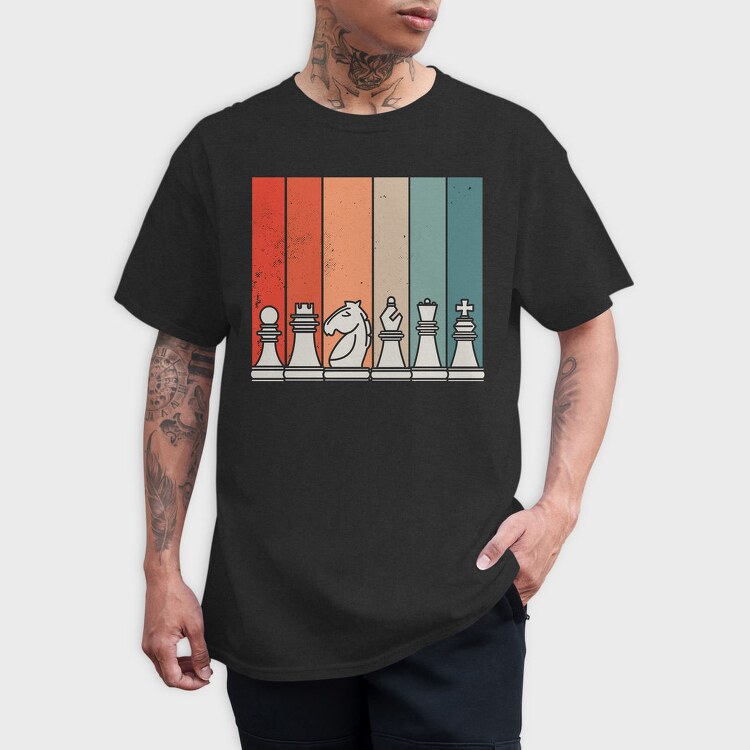 Retro Chess, Tricou Barbati (Unisex)