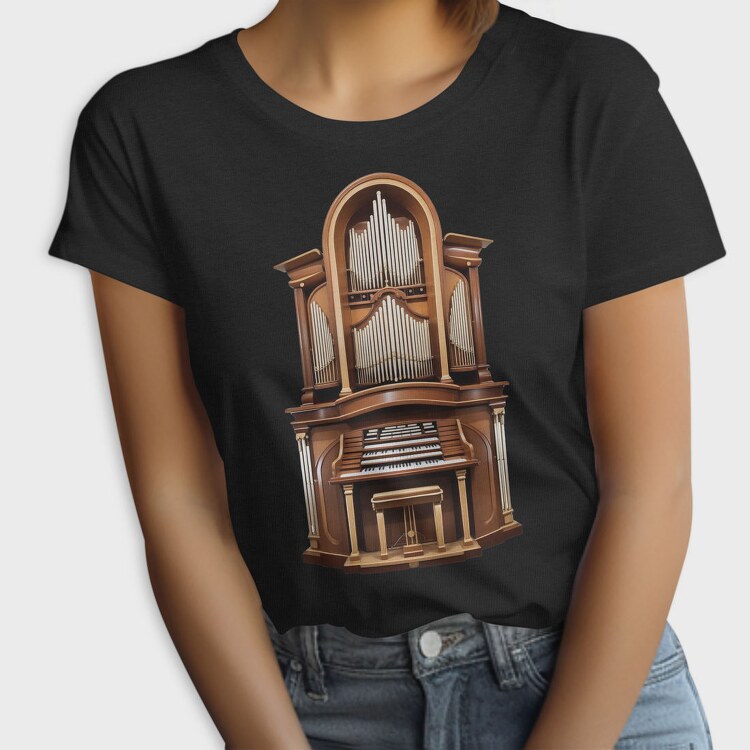 Church Organ Illustration, Tricou Femei