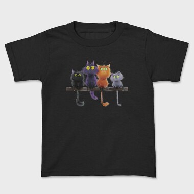 Colorful Feline Friends, Tricou Copii
