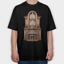 Church Organ Illustration, Tricou Oversize Barbati (Unisex)