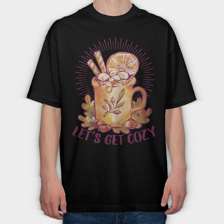 Hot Cocoa Autumn Drink, Tricou Oversize Barbati (Unisex)