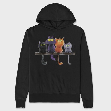 Colorful Feline Friends, Hanorac Oversize Barbati (Unisex)