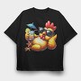 Chicken Sunglasses Cocktail, Tricou Oversize Barbati (Unisex)
