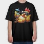 Chicken Sunglasses Cocktail, Tricou Oversize Barbati (Unisex)