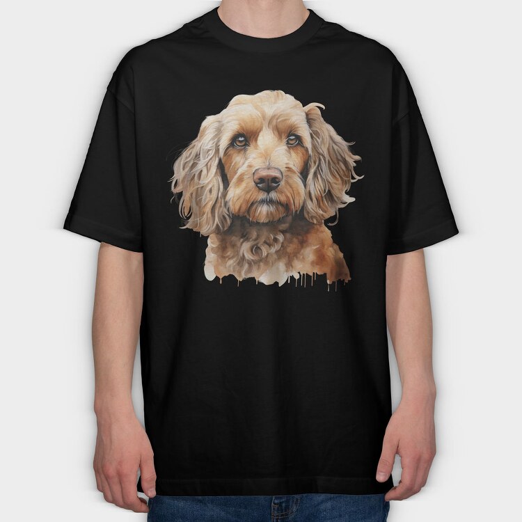 Cockapoo Face, Tricou Oversize Barbati (Unisex)