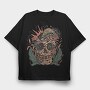 Mushroom Skull Flora, Tricou Oversize Barbati (Unisex)