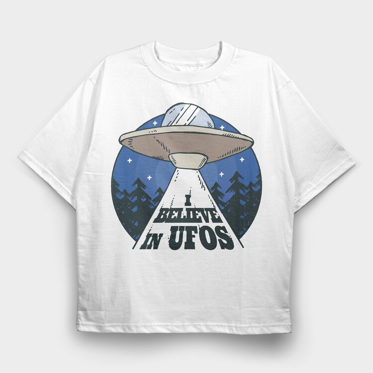 I Believe in Ufos, Tricou Oversize Barbati (Unisex)