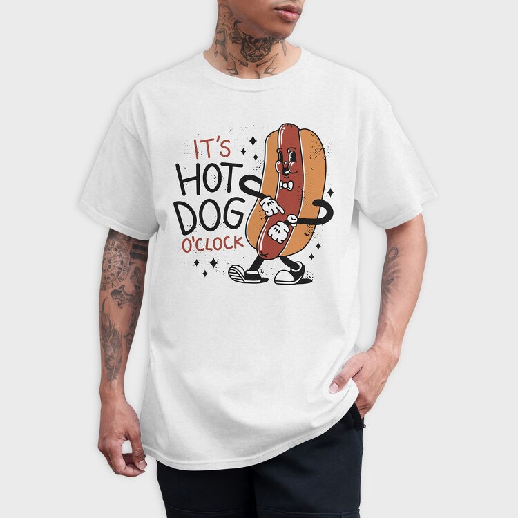 Hot Dog Cartoon Oclock, Tricou Barbati (Unisex)