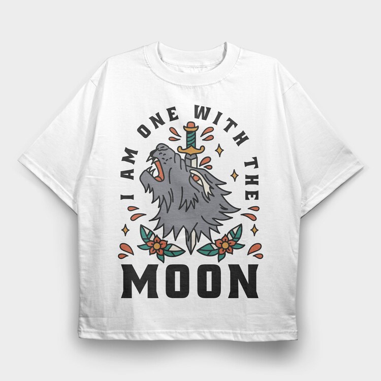 I Am One With the Moon, Tricou Oversize Barbati (Unisex)