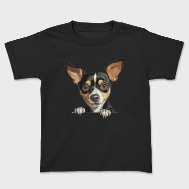 Chihuahua Peeking Face, Tricou Copii