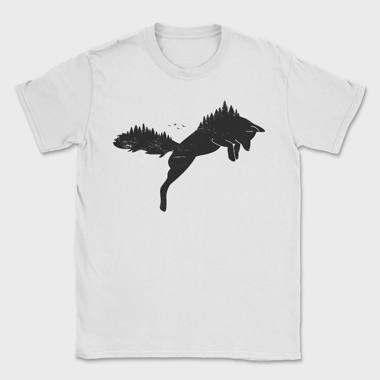 Hunting Fox Silhouette, Tricou Barbati (Unisex)