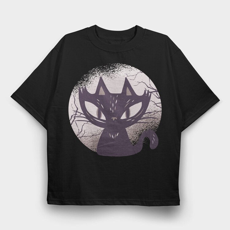 Dark Cat, Tricou Oversize Barbati (Unisex)