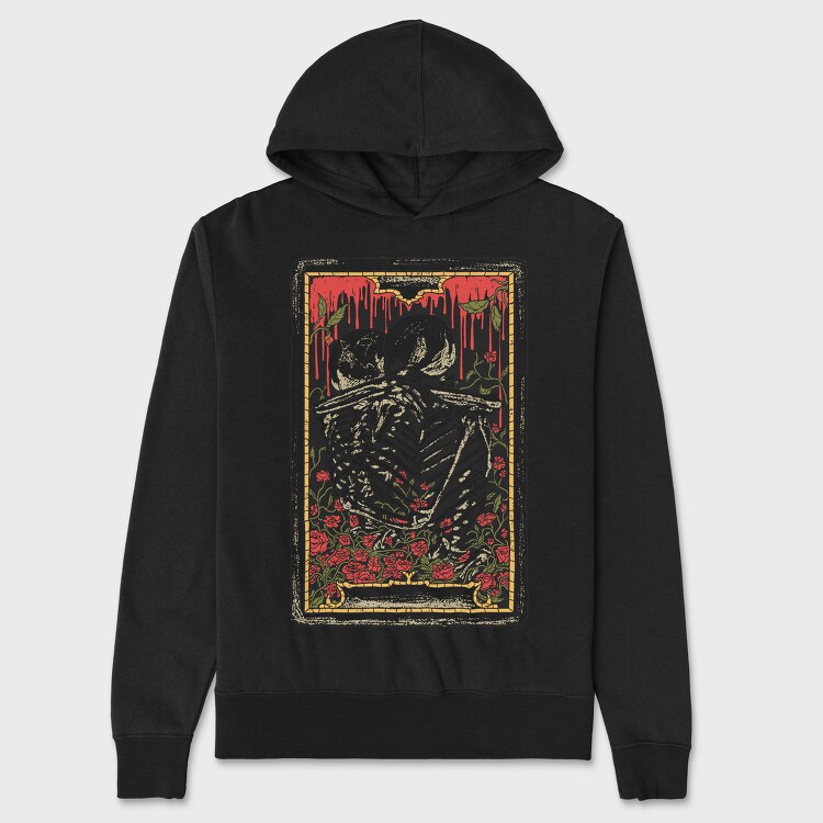 Hug Skeleton Card, Hanorac Oversize Barbati (Unisex)