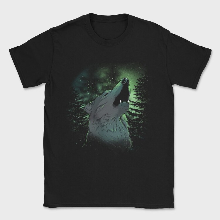 Howling Wolf Green, Tricou Barbati (Unisex)