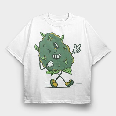 Cannabis Buddy Cartoon, Tricou Oversize Barbati (Unisex)