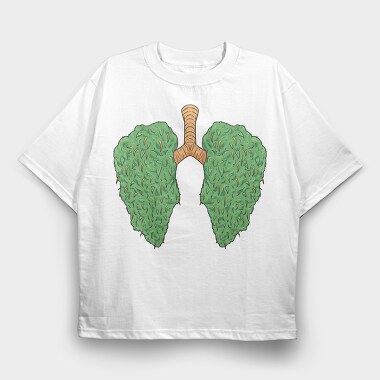 Cannabis Lungs, Tricou Oversize Barbati (Unisex)