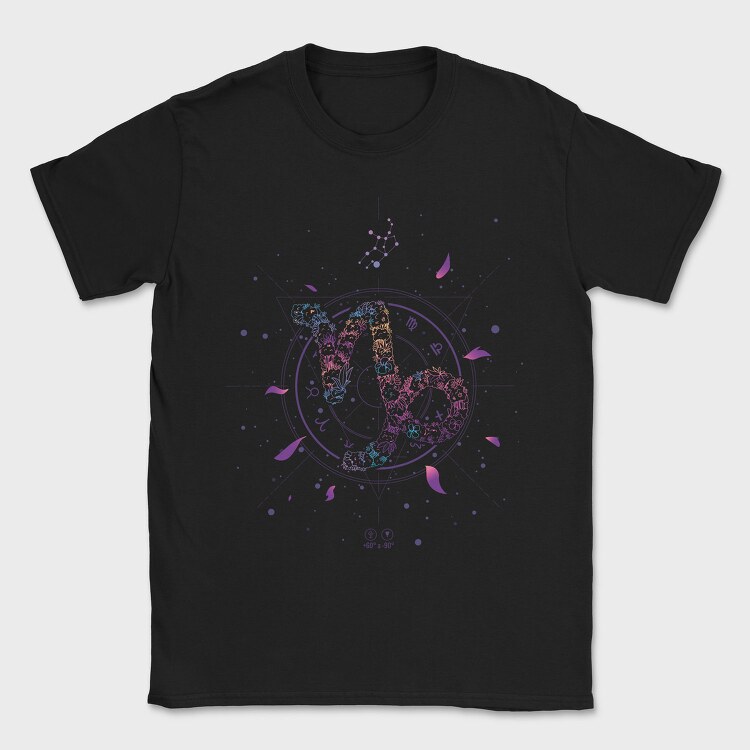 Capricorn Floral Zodiac Sign, Tricou Barbati (Unisex)