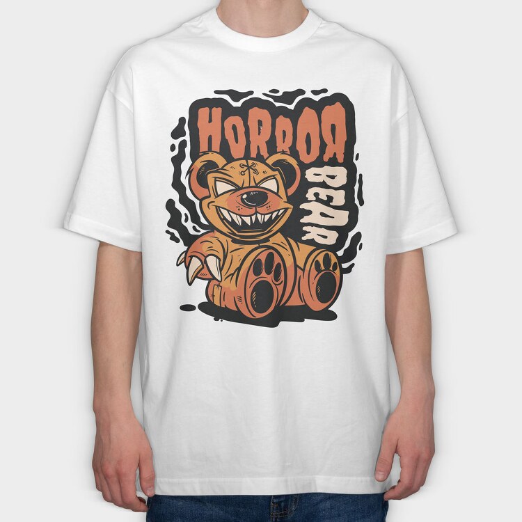 Horror Bear, Tricou Oversize Barbati (Unisex)