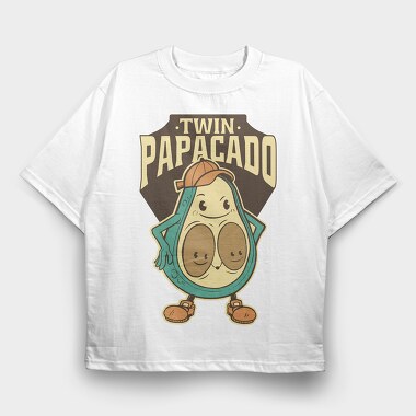 Cartoon Avocado Papacado, Tricou Oversize Barbati (Unisex)