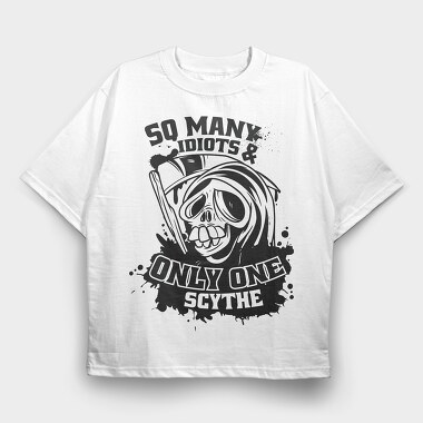 Cartoon Death Scythe, Tricou Oversize Barbati (Unisex)