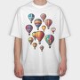 Hot Balloons, Tricou Oversize Barbati (Unisex)