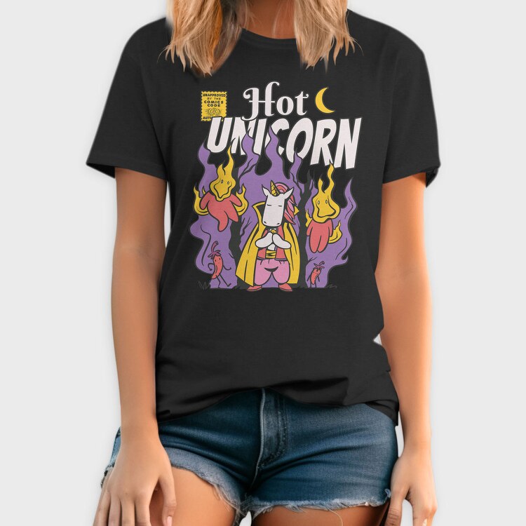 Hot Unicorn Cartoon, Tricou Barbati (Unisex)